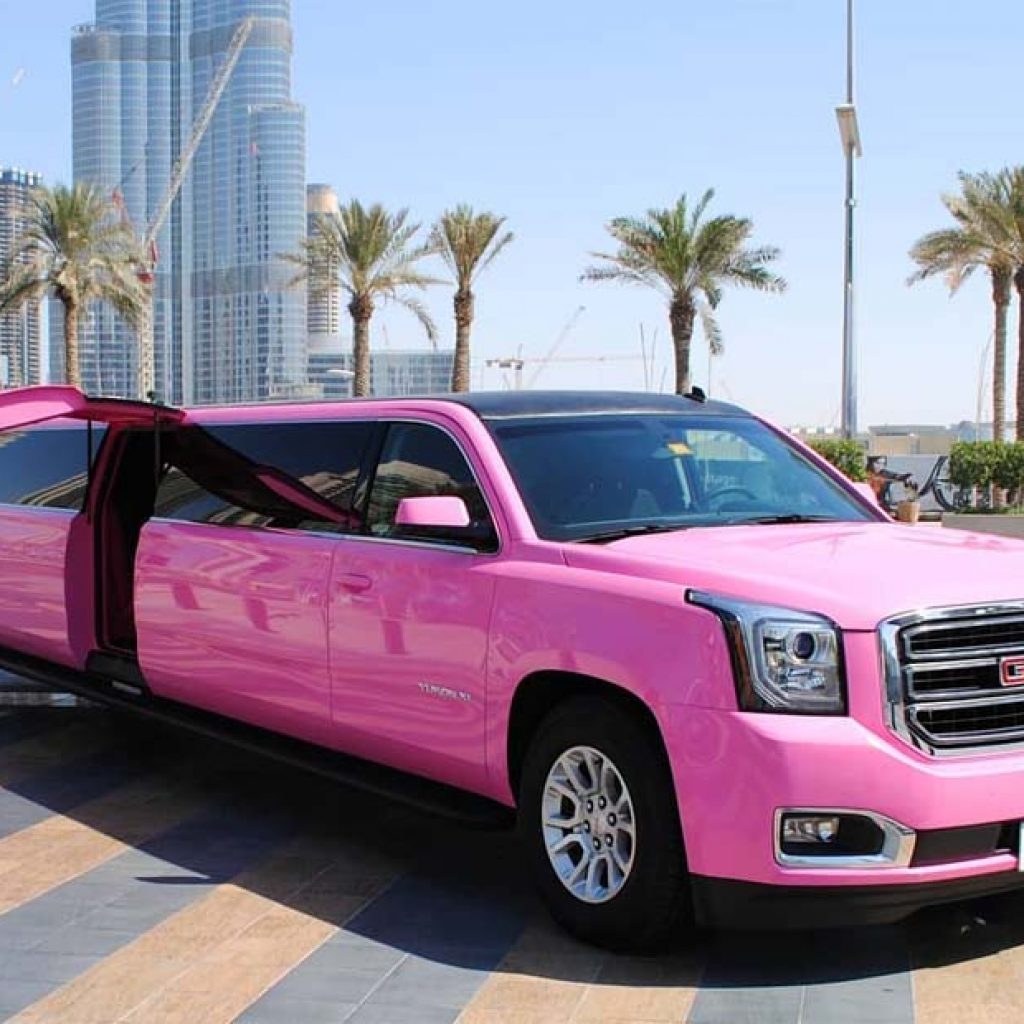 Pink Limousine Ride Dubai